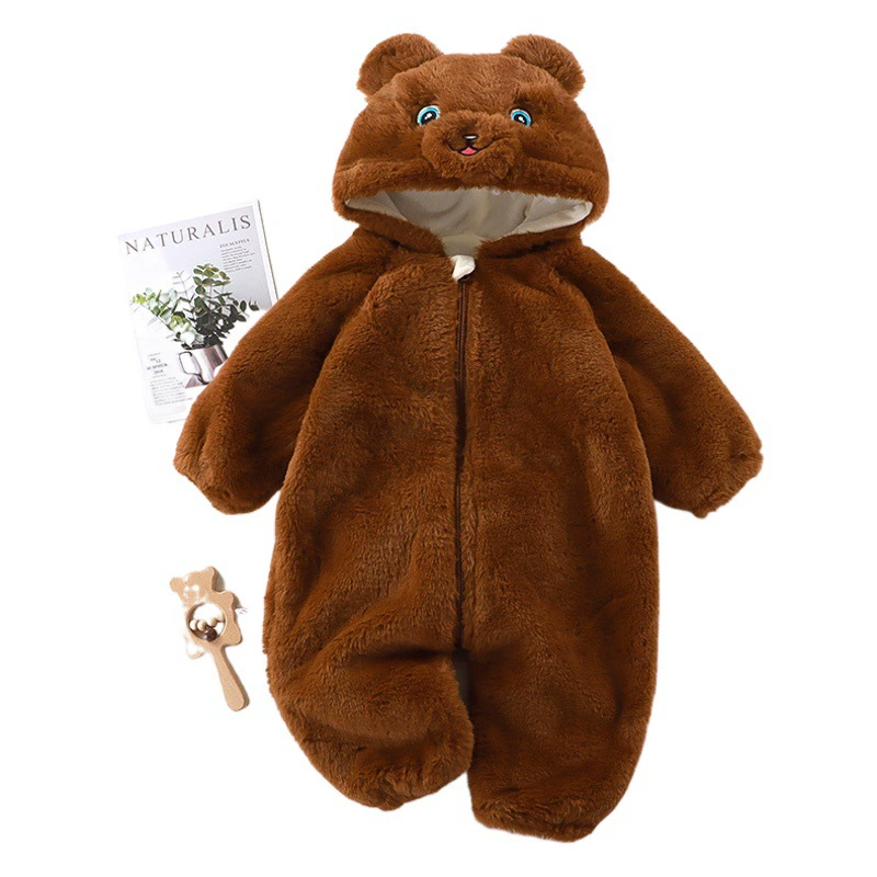 Детские комбинезон осень и зима детские милые животные мультфильм Плюшевые Прогулка Ползунки новорожденного дома пижамы