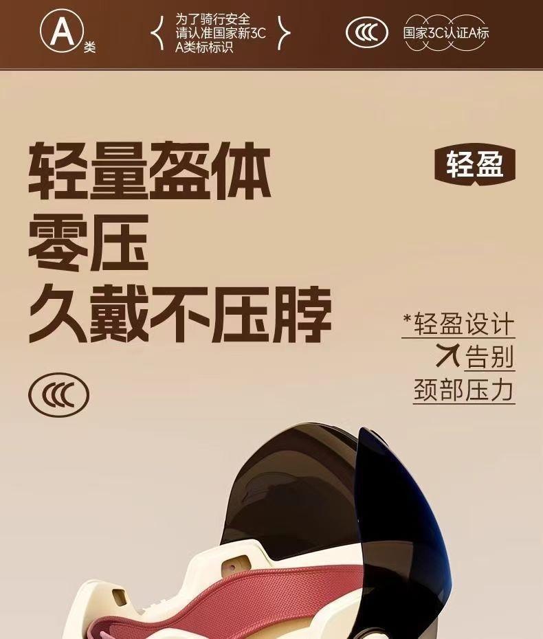New National Standard Certified Electric Vehicle Helmet for Men and Women, Motorcycle Safety Helmet, Universal for All Seasons, Sun Protection, Summer Half Helmet