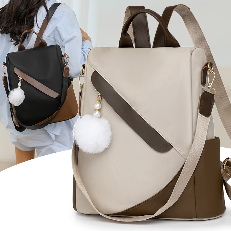 Bolsos para mujer nueva mochila antirrobo casual para mujer simple y versátil color de contraste mochila de viaje de viaje al por mayor
