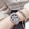 Watch, dial, waterproof quartz watches, with snowflakes, genuine leather, diamond encrusted, simple and elegant design