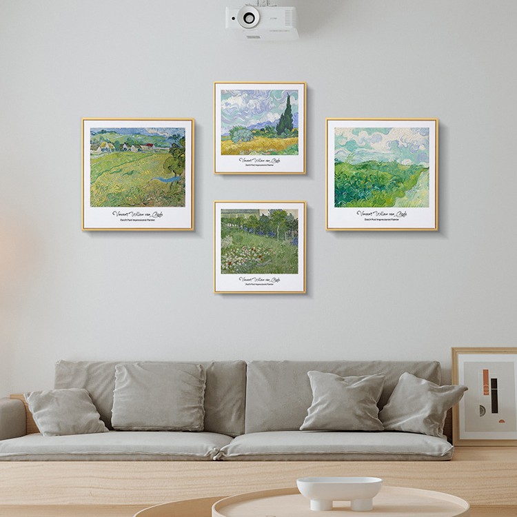 十七芸術ゴッホ莫奈原木風小清新装飾掛け絵世界名画客間レストラン小衆油絵