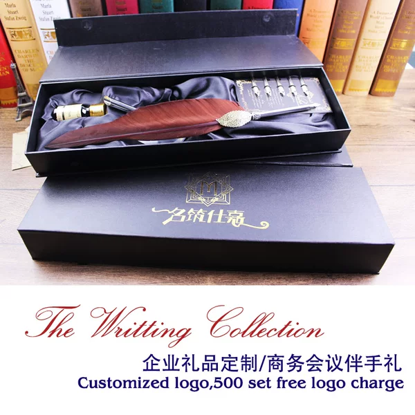 T01CA-L2 corporate gifts business meeting gift real estate promotion European retro dipping goose feather pen