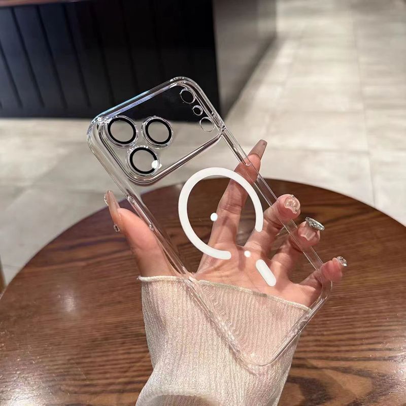 iPhone17PROMAX用ケース、高画質レンズフィルム付き、透明PC、マグネット式、Apple 16対応、耐衝撃、15対応、ハード|undefined
