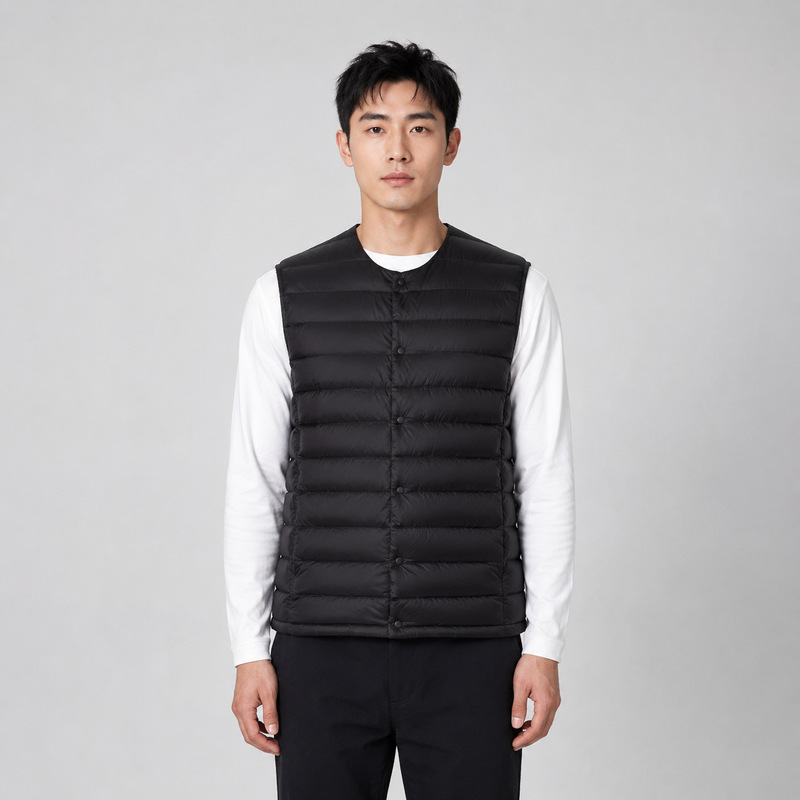 Pinghu Chi New Men's 90 Velvet Solid Color New Men's V-neck Crewneck Vest Down Jacket Vest plus size Jacket Pinghu Chi New Men's 90 Velvet Solid Color New Men's V-neck Crewneck Vest Down Jacket Vest plus size Jacket