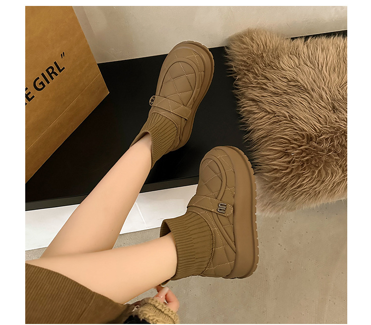 Warm Women's Velvet Ankle Boots With Thick Sole And Slip-on Style_voghion.com