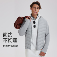 运动羽绒服男士秋冬防寒鹅绒轻薄修身户外健身跑步内胆保暖外套夹