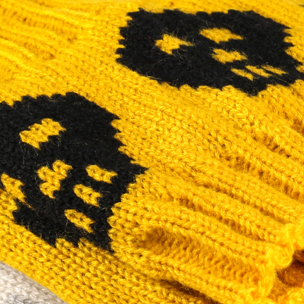 Polyacrylonitrile Fiber Fabric Type A Pair Quantity Halloween Basic Women's Color Block Skull Polyacrylonitrile Fiber Jacquard Crew Socks A Pair