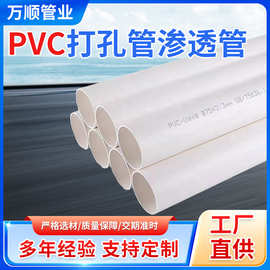 pvc打孔管渗透管塑料管排污管工程埋地下给水管新线管耐腐蚀多孔