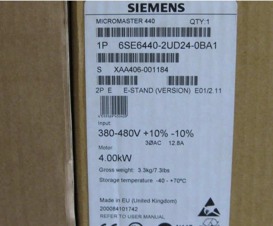 6SE6440-2AD31-1CA1西门子MM440变频器 安装有 A 级滤波器 11kw
