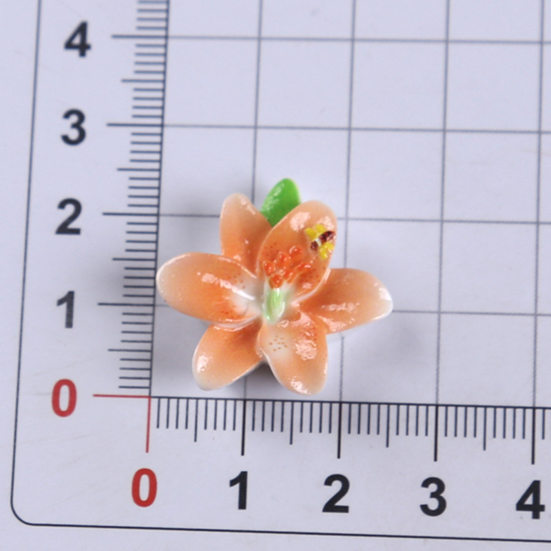 彩色百合花卡通diy饰品配件奶油胶树脂小配件手工发夹材料包批发|undefined