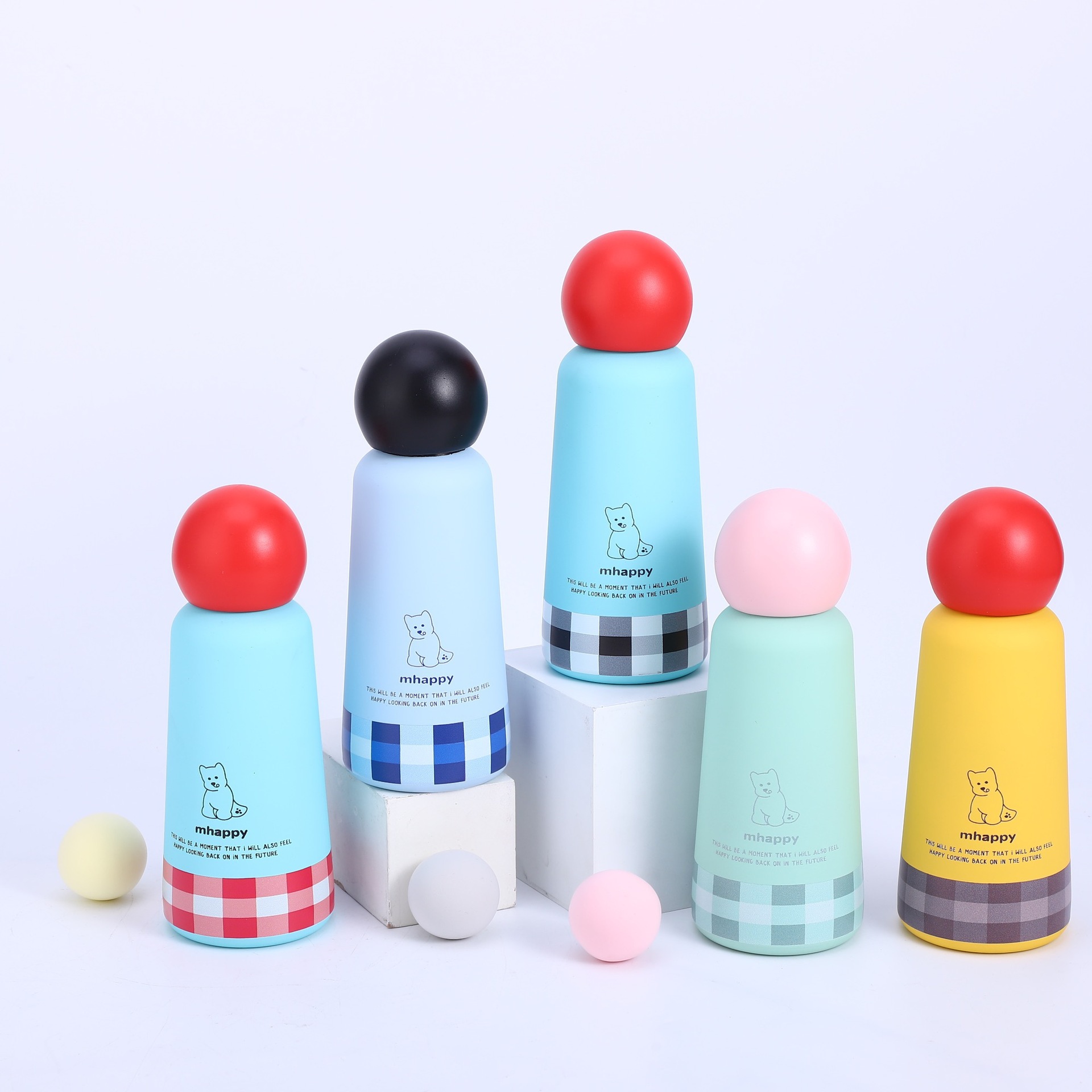 跨境新款迷你布丁小狗不锈钢真空保温水杯ins可爱男女创意随行杯