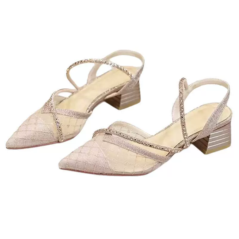 Summer mesh sandals with a strap, french style