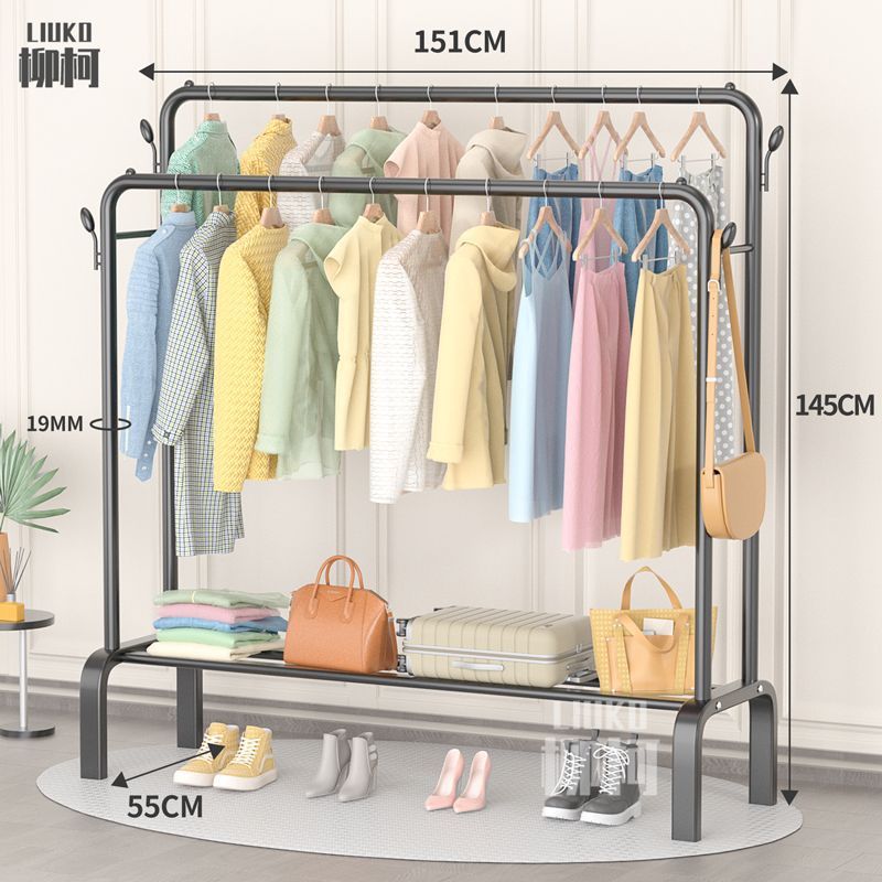Percha de piso interior varilla de secado de balcón percha de ropa de dormitorio simple percha de ropa de una sola varilla percha de colcha percha de ropa