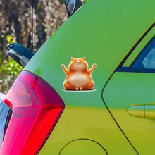 卡通睡觉小肥猫车贴玻璃贴美化装饰贴纸批发自粘批发