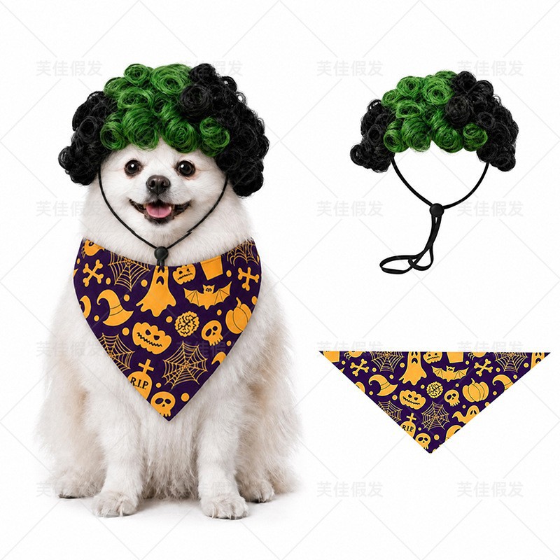 Peluca para Mascotas de Fibra de Alta Temperatura Decorativo para Halloween