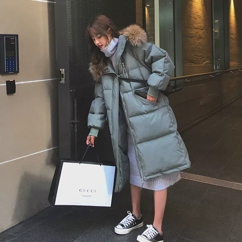 Европейская 2021 новая зимняя пуховая куртка с хлопковой подкладкой, Женская куртка средней длины в Корейском стиле с хлопковой подкладкой, свободная куртка с хлопковой подкладкой, модное хлебное пальто больших размеров