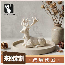 3D打印圣诞铃铛雪花麋鹿摆件节日氛围感桌面装饰品工厂批发