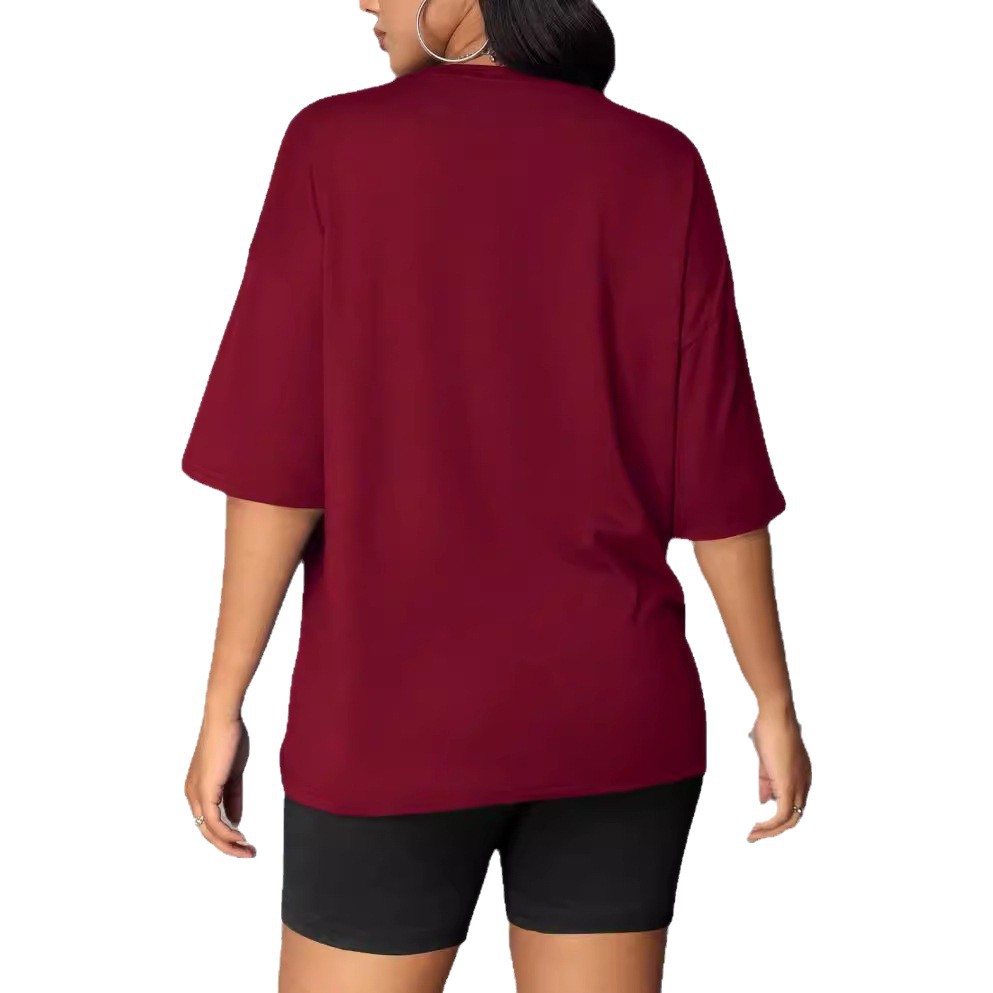 Women's Plus Size Summer Fashion Set Short Sleeve Breathable Two Piece Number Print England Style_voghion.com