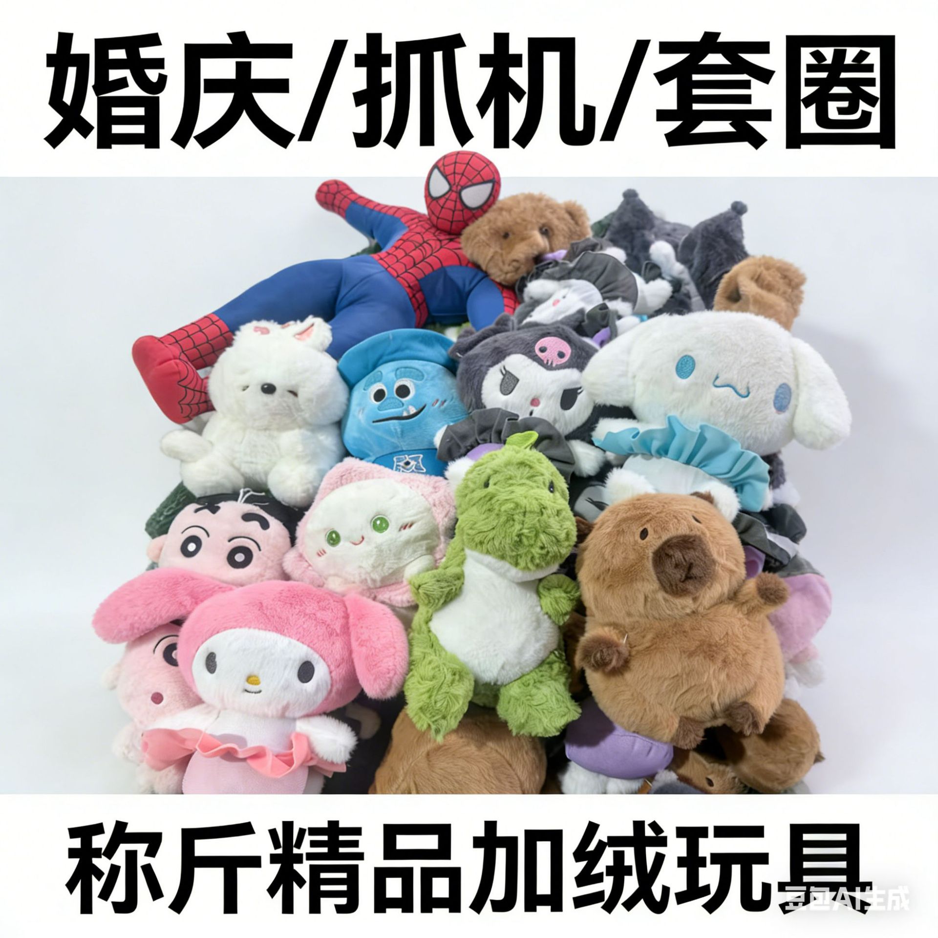 优质婚庆抛洒玩偶毛绒玩具马年公仔婚礼互动撒帐用品混批价优精品