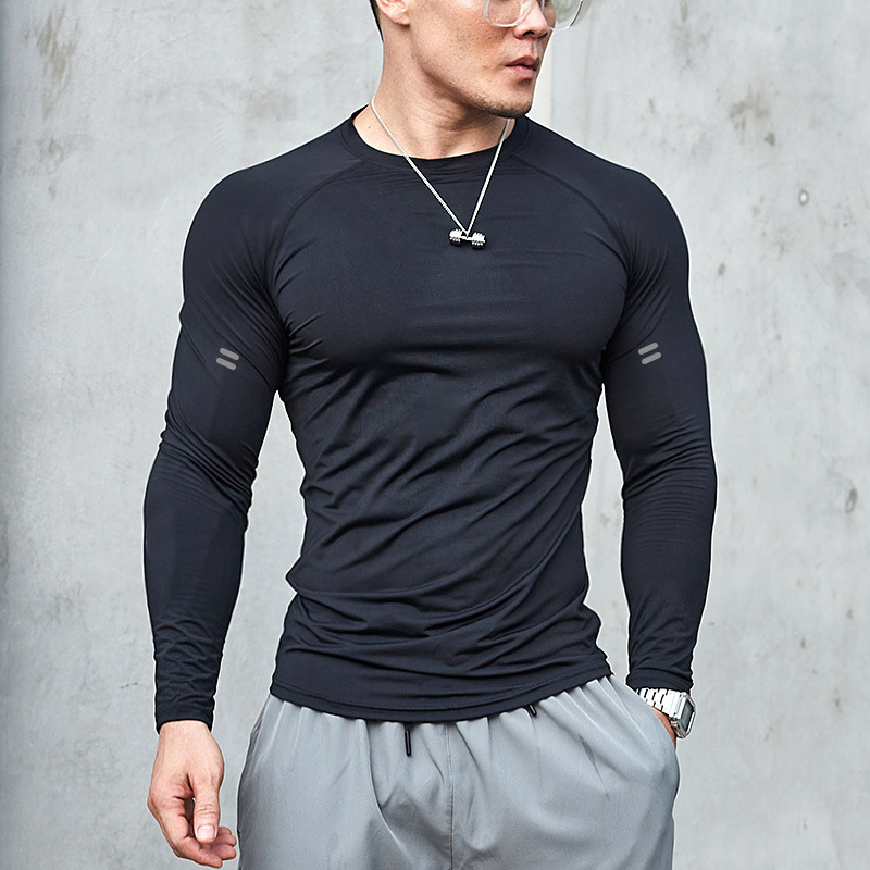 Quick-Drying Basketball Bodysuit Men's Sports Fitness Base Training Outdoor Game Training Breathable Long-Sleeved Compression Clothing