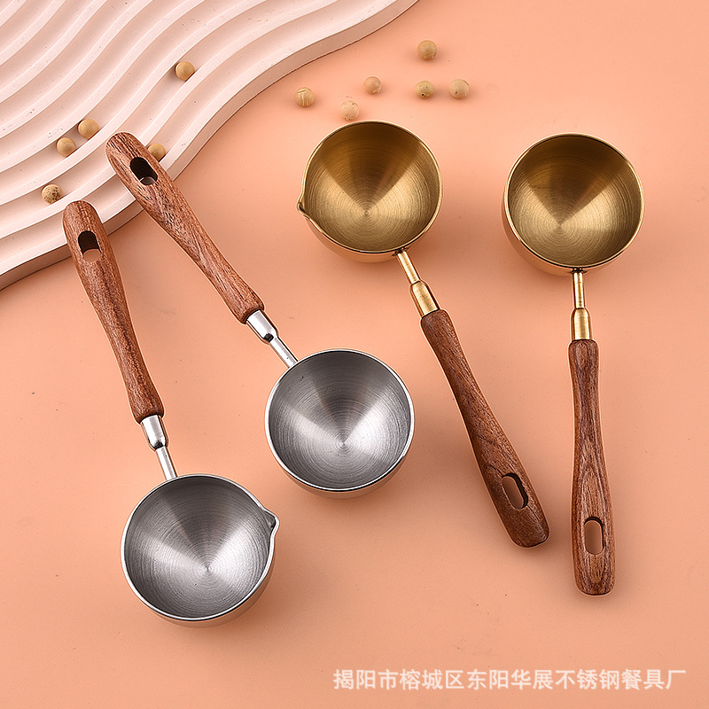 Silver measuring spoon stainless steel, handle