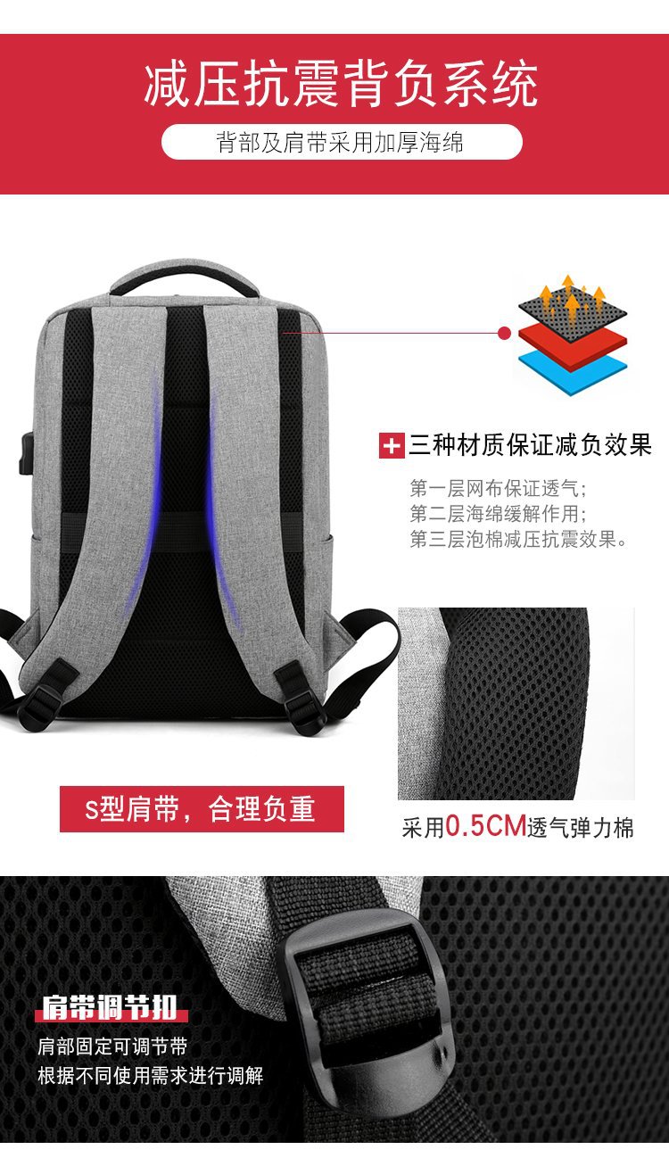 2024 New cross-border multi-functional USB charging business travel men's laptop backpack for foreign trade undefined