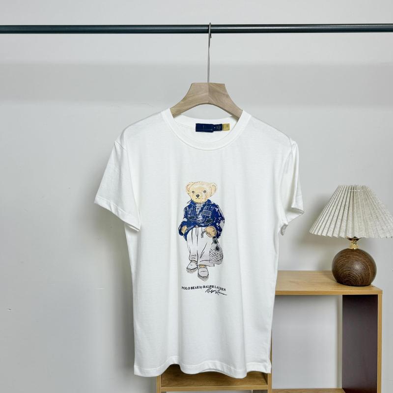 Foreign Trade Model Scanable Bear 25 New Printed Golf Cartoon Short-Sleeved Cotton T-Shirt for Women Casual