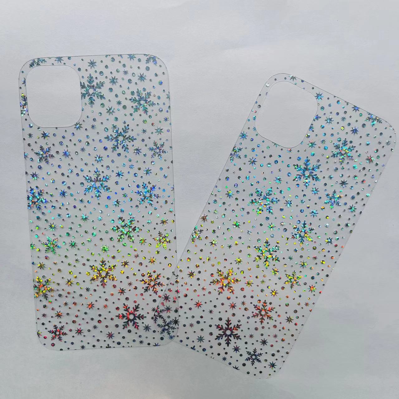 Handy-Schutzhülle mit Farbverlauf-PET-Karton, Hologramm-Folien, kompatibel mit Apple iPhone 17 Pro Max, Rückseitenkarte, 18er DUO