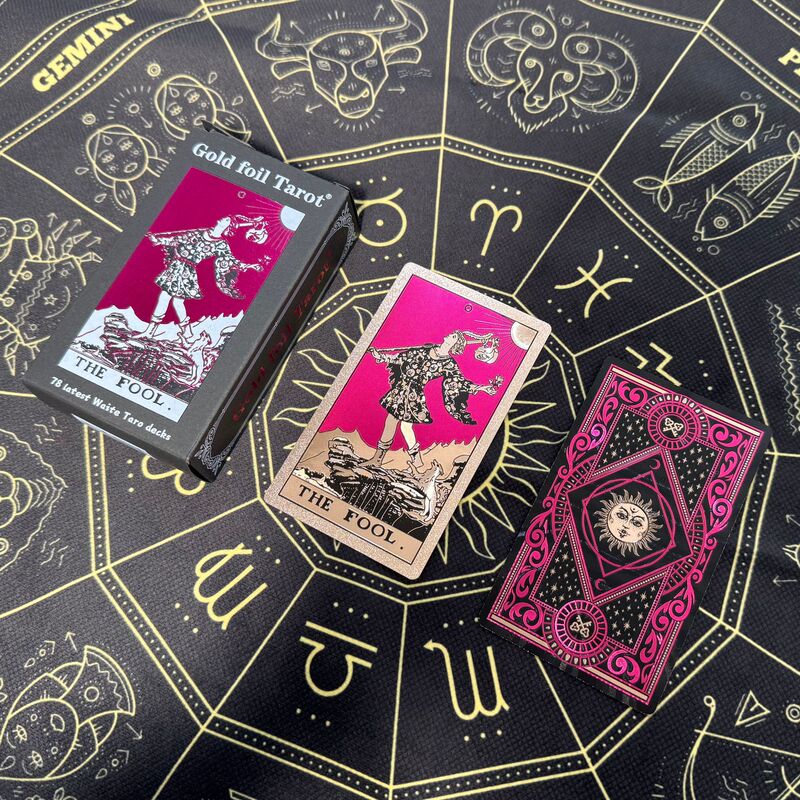 国境を越えた卸売ウェイトゴールド箔タロット tarotPVC プラスチック防水カラー印刷ボードゲームホットスタンピング在庫あり|undefined