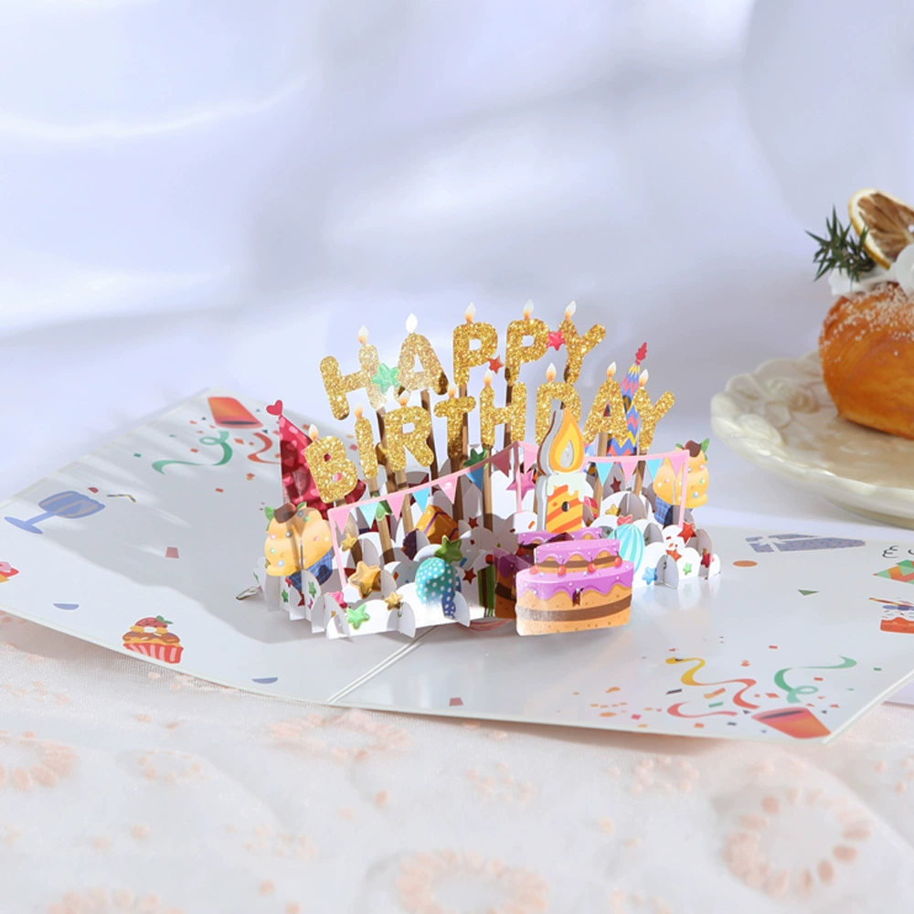 Модификация высококачественного музыкального освещения поздравительная открытка на день рождения 3D трехмерная трансграничная карта Amazon день рождения чистое слово
