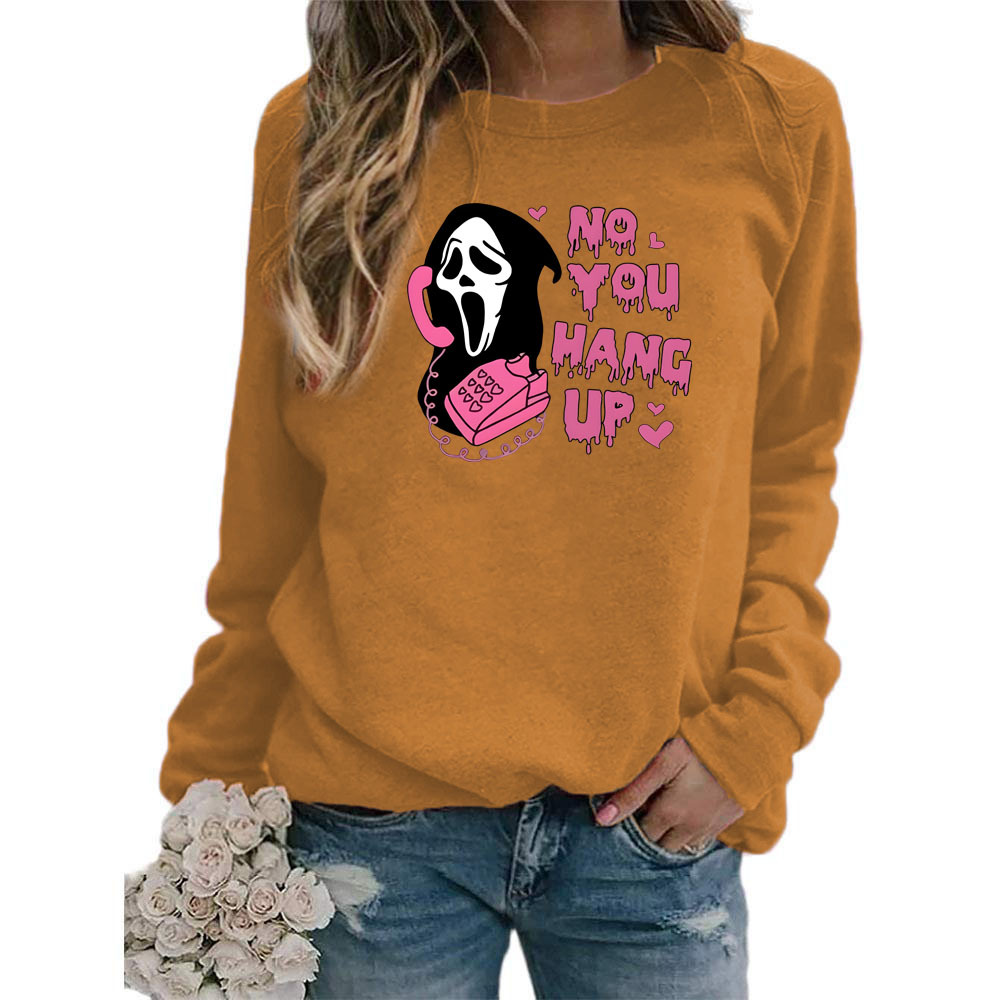 Halloween no te cuelgan impreso cuello redondo superior suéter de las mujeres de tamaño más europeo de comercio exterior transfronterizo