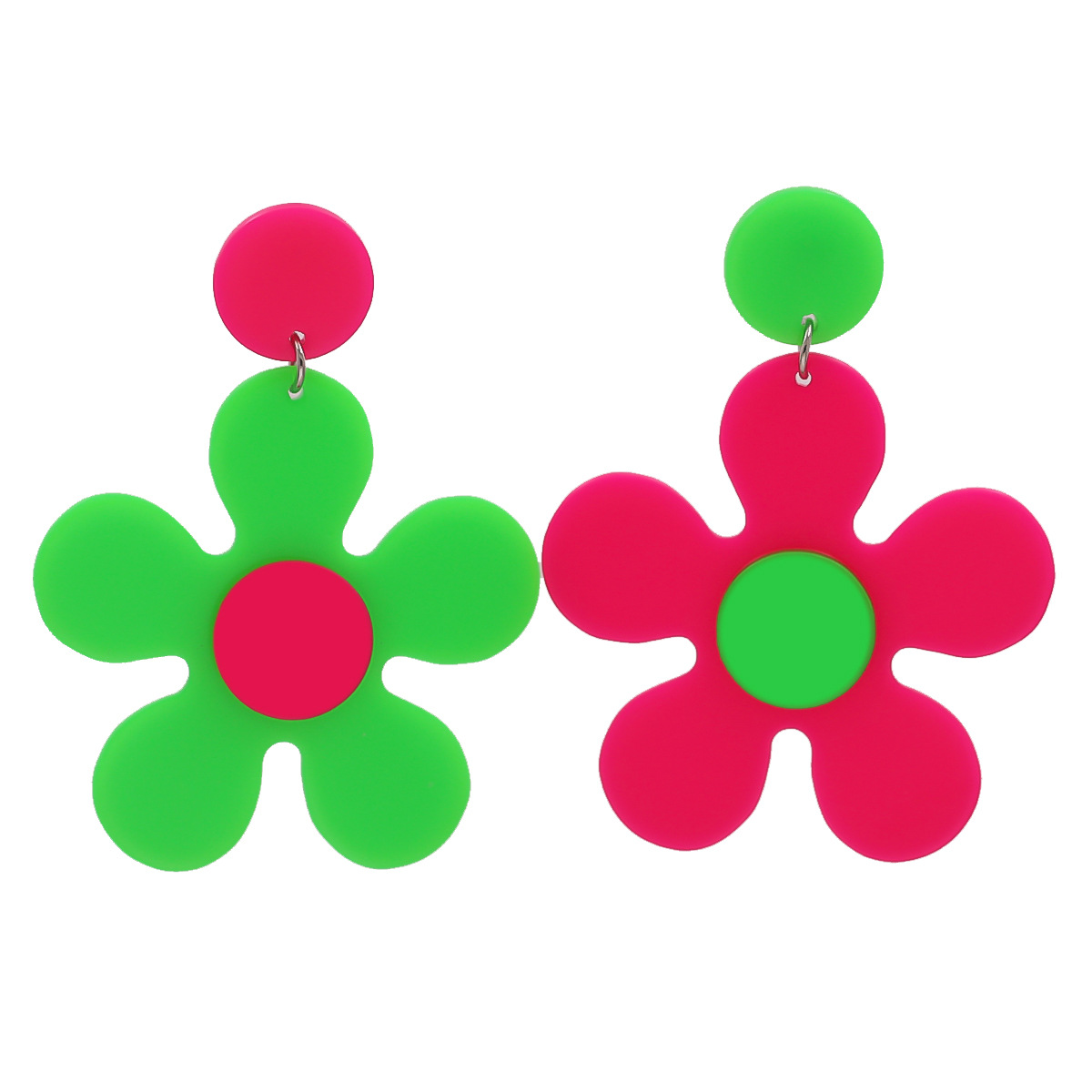 Korea Acrylic Color Flower Earrings Wholesale display picture 5