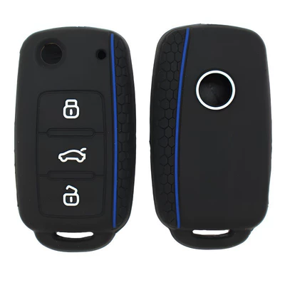 Suitable for Volkswagen car key Static Rod/Key Bag - black-blue-line