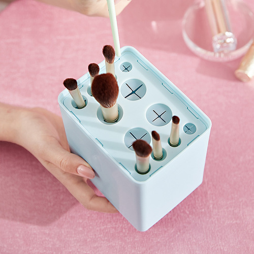 Korean style eyebrow pencil storage box, desktop dust-proof makeup brush storage bucket, dressing table pen powder brush lipstick brush storage
