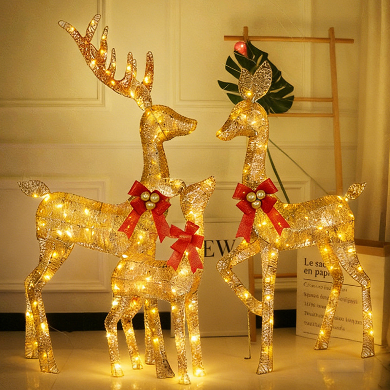 Glowing Golden Christmas Party Iron Art Reindeer Large Led Cotton String Christmas Deer Christmas Night Light Decorative Deer Light Glowing Golden Christmas Party Iron Art Reindeer Large Led Cotton String Christmas Deer Christmas Night Light Decorative Deer Light