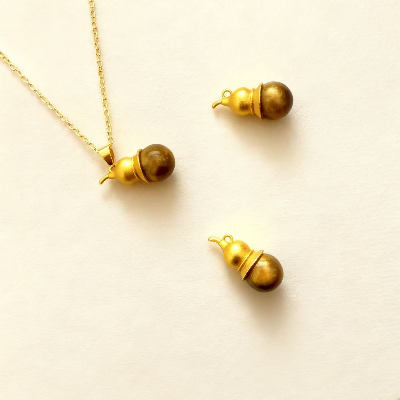 虎眼石吊坠项链女葫芦高级感颈链百搭锁骨链直播地摊景区爆款首饰