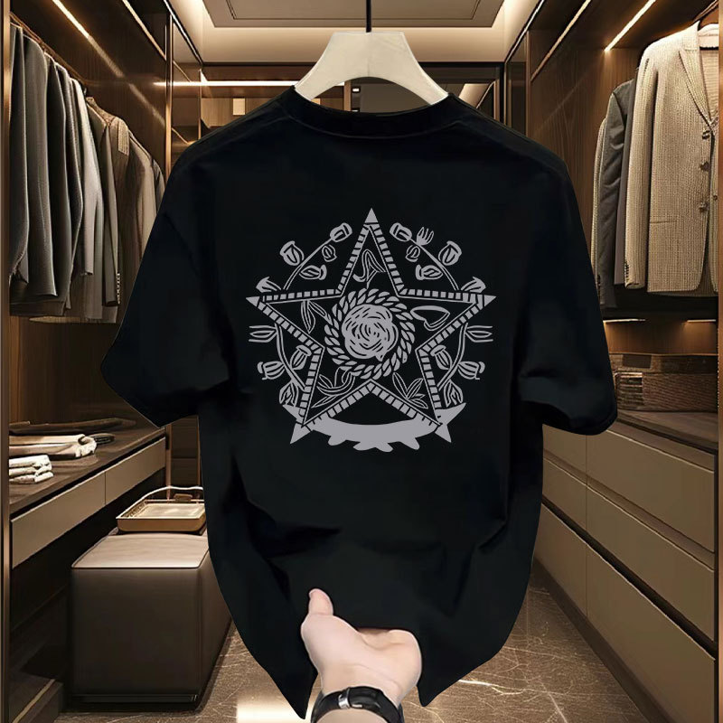 Herren-T-Shirt aus 100 % Baumwolle, Kurzarm, vielseitig, im angesagten Streetstyle, lockere Passform, Sommer-Trendtop von der Marke Niche_voghion.com