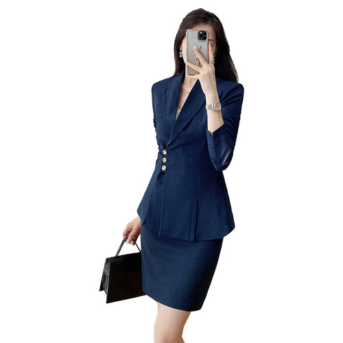Professional suit suit for women, spring and autumn temperament, goddess style, high-end beauty salon work clothes, formal suit, two-piece skirt