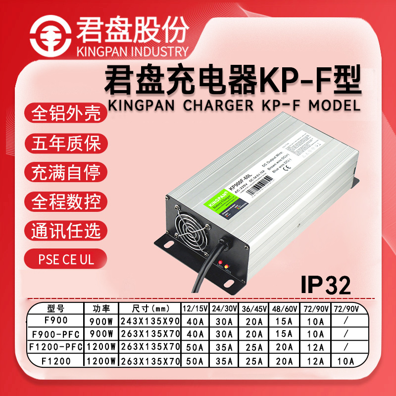君盘 CE/UL认证扫地机充电器 12V50A 24V35A 48V20A 无人机充电器