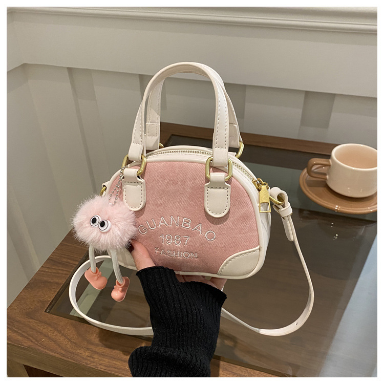 New Cross-border Retro Children's Bag Girl's Girl's Fashion Stitching Shoulder Crossbody Accessories Bag Letter Handbag