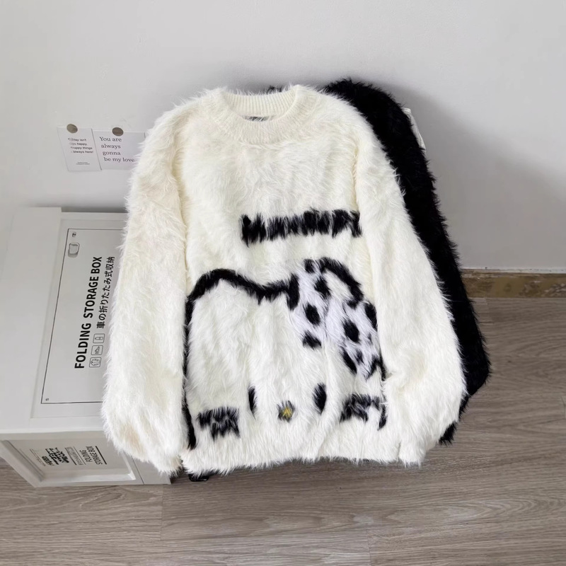 Academy-Style Cute Kitty Cat Mink Velvet Knitwear for Men and Women, Loose-Fitting, Slimming, Age-Reducing, Soft and Cozy Sweater for Autumn and Winter Academy-Style Cute Kitty Cat Mink Velvet Knitwear for Men and Women, Loose-Fitting, Slimming, Age-Reducing, Soft and Cozy Sweater for Autumn and Winter