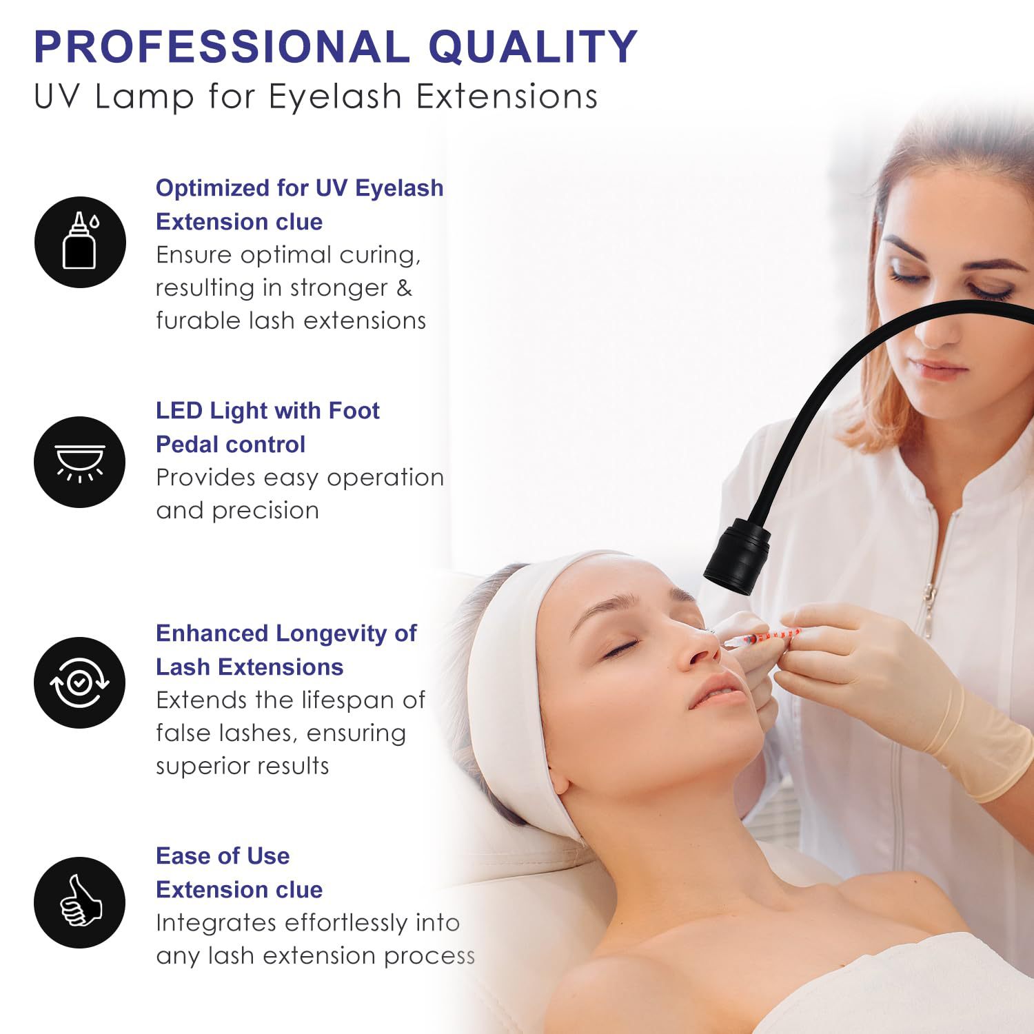 Suministro directo de lámpara de pestañas UV, injerto de pestañas postizas, luz púrpura, lámpara de curado LED, pegamento para pestañas, curado, lámpara de belleza especial de secado rápido