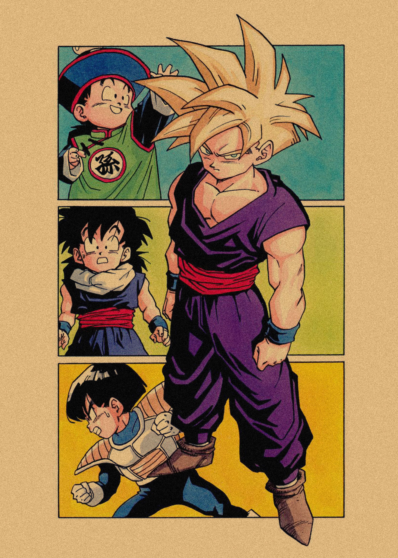 日本式アニメ七龍珠アラレ復古クラフト紙ポスター鳥山明装飾画孫悟空壁画316