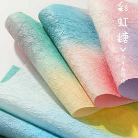 手工石纹纸花店包装材料diy肌理纸双层褶皱水岩纸鲜花包装纸批发