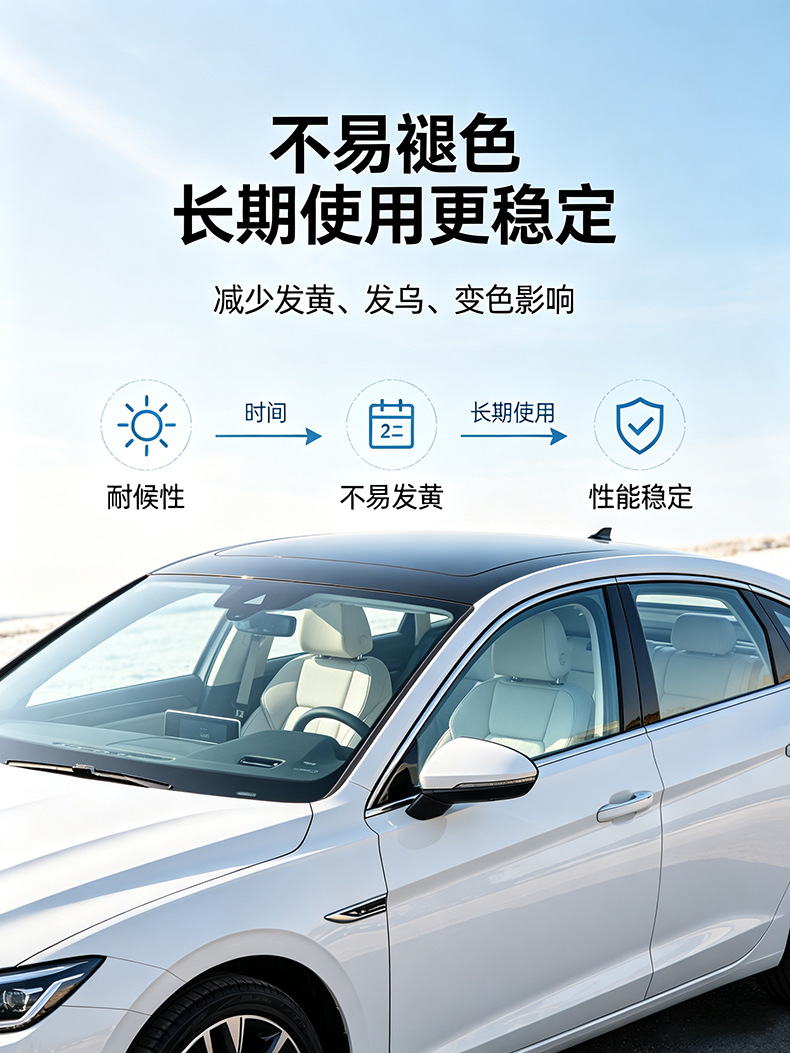 Sun protection film for car front windshield, sun privacy film for trucks and cars, self-adhesive film, heat insulation, original color, explosion-proof film