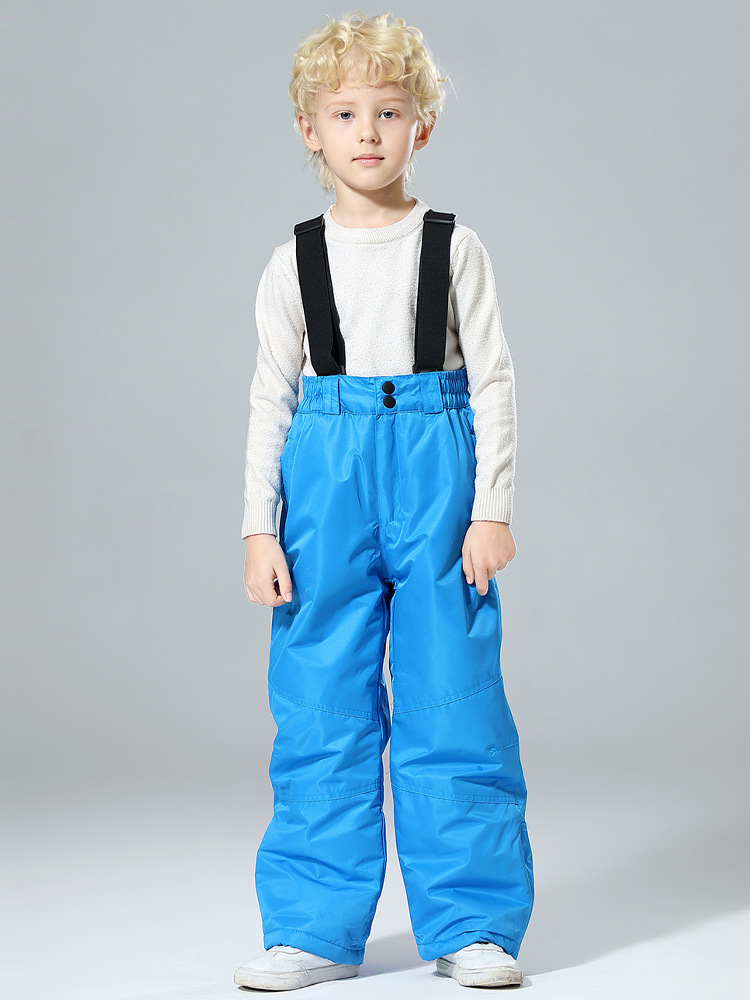 Pantalones de esquí para niños, niñas y niños impermeables, calientes y gruesos, cinturones al aire libre, pantalones de algodón para niños pequeños, medianos y grandes