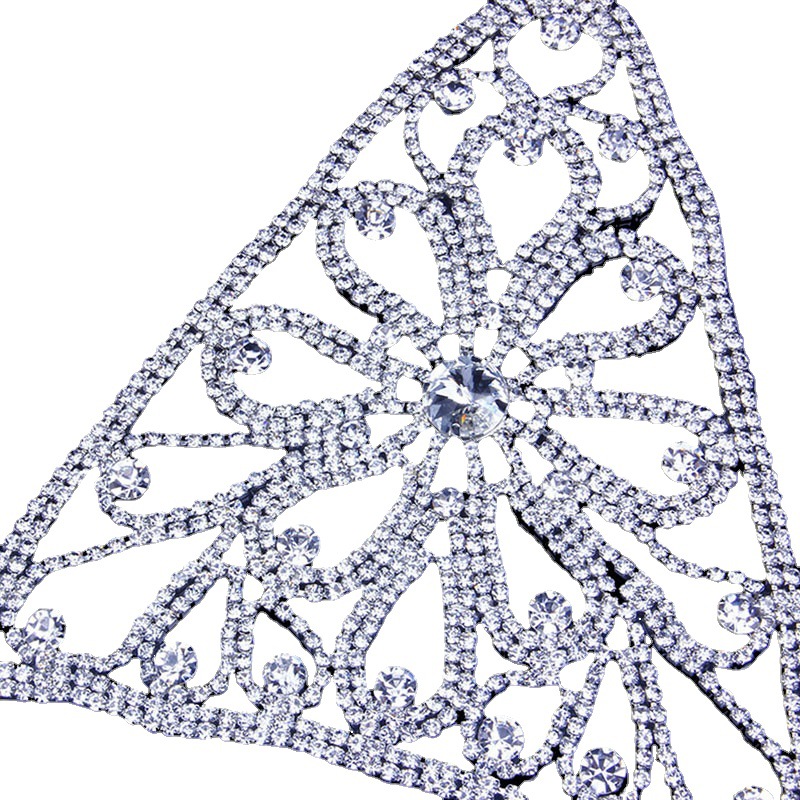 AliExpress Venta caliente rhinestone cadena del pecho europeo y americano sexy en forma de flor bragas bikini cuerpo cadena image 5