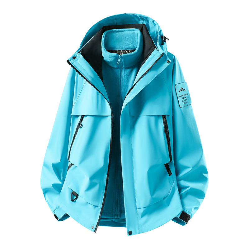 Hombres y mujeres al aire libre tres en uno dos juegos de ropa deportiva chaqueta de montaña chaqueta impermeable