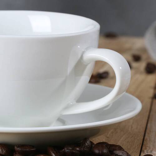 Pure white ceramic coffee cup set, simple household small cup, saucer and spoon set, European style commercial hotel high-end cup