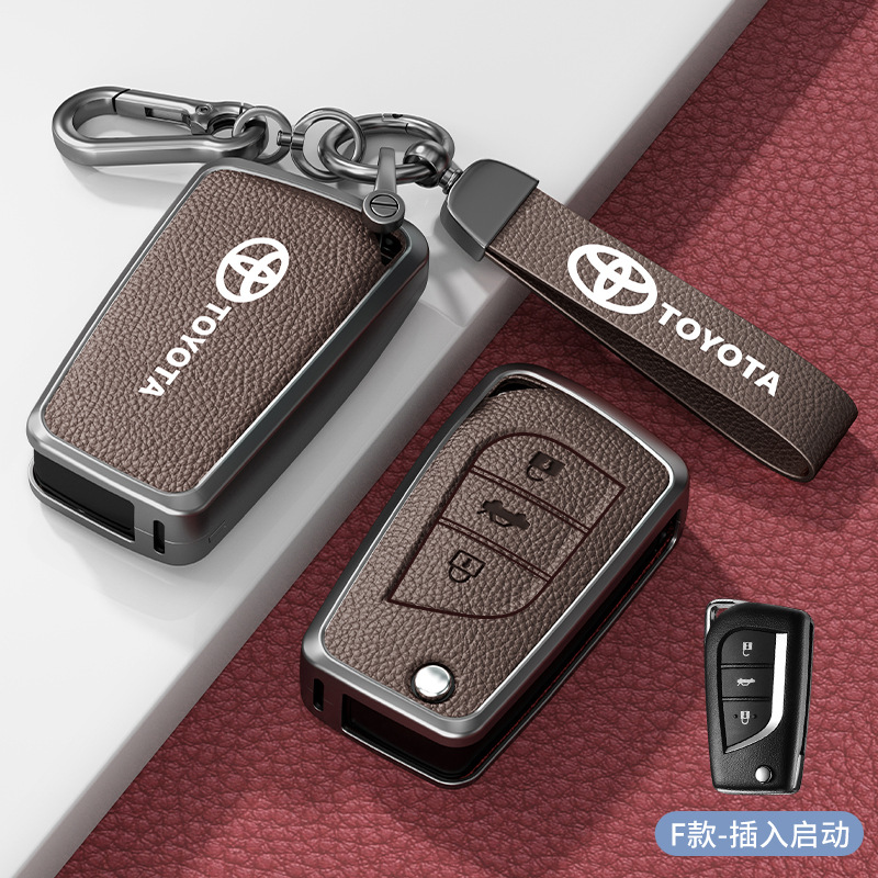 F형 아연 합금 쉘 삽입 3버튼 모카 브라운 하드웨어 팔찌